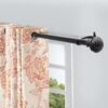 Deco Window 1 Inch Curtain Rod Telescoping Single Drapery Rod 36 to 66 Inches,Hammered Round Finials,Black Matte - Image 4