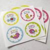 weRevel Little Birdie Theme Thank You Party Stickers, 40 Count, 2 Inches, Round, 4 Unique Designs - Image 3