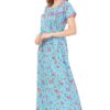 Soulemo Women's Cotton Paisley Maxi Nighty (499GM, sky, M) - Image 3
