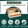 YAJNAS Premium Non Magnetic Wooden White Board Duster, Black Board Wooden Duster Whiteboard Eraser for Erasing White Board Marker Or Chalk Board Writing Erasing Wooden Duster Pack of 1 Multicolour