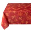 Benson Mills Poinsettia Scroll Printed Rectangle Fabric Table Cloth, Winter, Holiday and Christmas Tablecloth (60" X 104" Rectangular, Red)