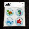 weRevel Underwater Aqua Theme Thank You Party Stickers, 40 Count, 2 Inches, Round, 20 Unique Designs