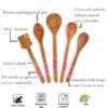 HAZEL Wooden Kitchen Tools Spoon Set of 5 (Pan Spatula Small, Oval Spatula Small, Serving Jhara, Taveta, Oval Spatula Large) - Image 2