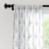 Encasa Homes Semi-Sheer Wide Rod Pocket Printed Polyester Curtains with Tie Back, Living Room, Bedroom, Kitchen Curtains, 55x63 inch Light Grey Print, 2 Panels - Image 2