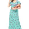 Soulemo Women's Cotton Paisley Maxi Nighty (499PXL, Pista Green, XL) - Image 5
