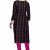 Miraan Women's Cotton Printed Readymade Salwar Suit XX-Large Black
