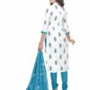 Miraan Women's Cotton Printed Readymade Salwar Suit XXX-Large Blue