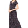 Soulemo Women's Blended Printed Maxi Nighty (861QL_Blue_L) - Image 4