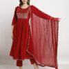 Rajnandini Women's Rayon Embroidered Kurta Set With Dupatta (JOPLVL245-XL_Maroon_XL) - Image 5