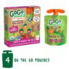 GoGo squeeZ Organic fruit & veggieZ, Apple Mixed Berry Carrot, 3.2 Ounce (4 Pouches), Gluten Free, Vegan Friendly, Unsweetened, Recloseable, BPA Free Pouches