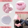 Home Slipper Indoor Slipper Boots, Womens Winter Warm Thick Lining Fun Cute Pom Poms Fuzzy Long Fleece Ankle House Boot Slippers Shoes,M,Pink - Image 3