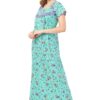 Soulemo Women's Cotton Paisley Maxi Nighty (499PXL, Pista Green, XL) - Image 3