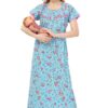 Soulemo Women's Cotton Paisley Maxi Nighty (499GM, sky, M) - Image 5