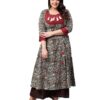 Rayon Angrakha Style Printed Indian Kurtis for Women (Maroon., 4XL) - Image 2