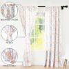 Encasa Homes Semi-Sheer Wide Rod Pocket Printed Polyester Curtains with Tie Back, Living Room, Bedroom, Kitchen Curtains, 55x63 inch Oranges Branches Print, 2 Panels - Image 3