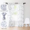 Encasa Homes Semi-Sheer Wide Rod Pocket Printed Polyester Curtains with Tie Back, Living Room, Bedroom, Kitchen Curtains, 55x83 inch Palm Leaves Print, 2 Panels - Image 3