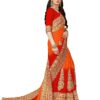 MANOHARI Women's Kota Doria Pure Chiffon Saree With Blouse Piece (Mn1198) 5.5 Meters Red - Image 4