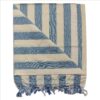 Arvore Bunkaar 100% Cotton Soft Beautiful Striped Bhagalpuri Chadar/Summer Blanket/Khes/Dohar/Top Sheet Set (Off White Blue, 245cm X 130cm), Breathable