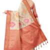 Enthone Women's Tusser Banarasi Silk Saree With Unstitched Blouse Piece(Beige) 5.5 Meters Brown - Image 2
