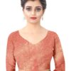 Enthone Women's Tusser Banarasi Silk Saree With Unstitched Blouse Piece(Beige) 5.5 Meters Brown - Image 3