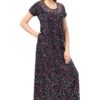 Soulemo Women's Blended Printed Maxi Nighty (861QL_Blue_L) - Image 5