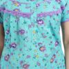 Soulemo Women's Cotton Paisley Maxi Nighty (499PXL, Pista Green, XL)