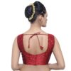 Madhu Fashion Women's Poly Raw Silk Sleeveless Stitched Saree Blouse 34 Maroon