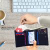 Imperious mens leather wallet trifold, slim, zipper, rfid wallet card holder, money clip, men, picture holder, long style, money clip montableu (Black) - Image 2