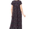 Soulemo Women's Blended Printed Maxi Nighty (861QL_Blue_L) - Image 3