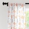 Encasa Homes Semi-Sheer Wide Rod Pocket Printed Polyester Curtains with Tie Back, Living Room, Bedroom, Kitchen Curtains, 55x63 inch Oranges Branches Print, 2 Panels - Image 4