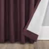 Sun Zero Greyson Faux Dupioni Silk Thermal Extreme Total Blackout Back Tab Curtain Panel, 50" x 63", Bordeaux Red - Image 4
