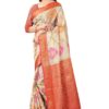 Enthone Women's Tusser Banarasi Silk Saree With Unstitched Blouse Piece(Beige) 5.5 Meters Brown