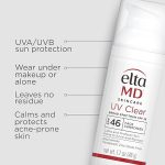 EltaMD UV Clear Face Sunscreen, SPF 46 Sunscreen with Zinc Oxide, Calms Sensitive and Acne-Prone Skin, Dermatologist Recommended, 1.7 oz Pump