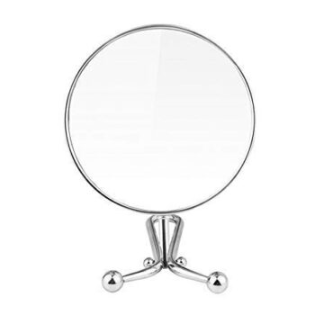Mia Mirror 10x/1x Magnification, Double-Sided Folding Vanity Mirror, 3 in 1 Handheld + Table + Wall, Silver Polished Chrome Finish, 11.5 Inches L, for Women, Hair Stylists, Cosmetologists, Travel