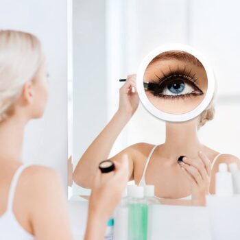YoHumk 20X Magnifying Mirror with Suction Cups - 6 Inch Perfect for Makeup Tweezing Blackhead and Blemish Removal Pluck Eyebrows Great for& Travel See Details Clearly, White (YH-01)