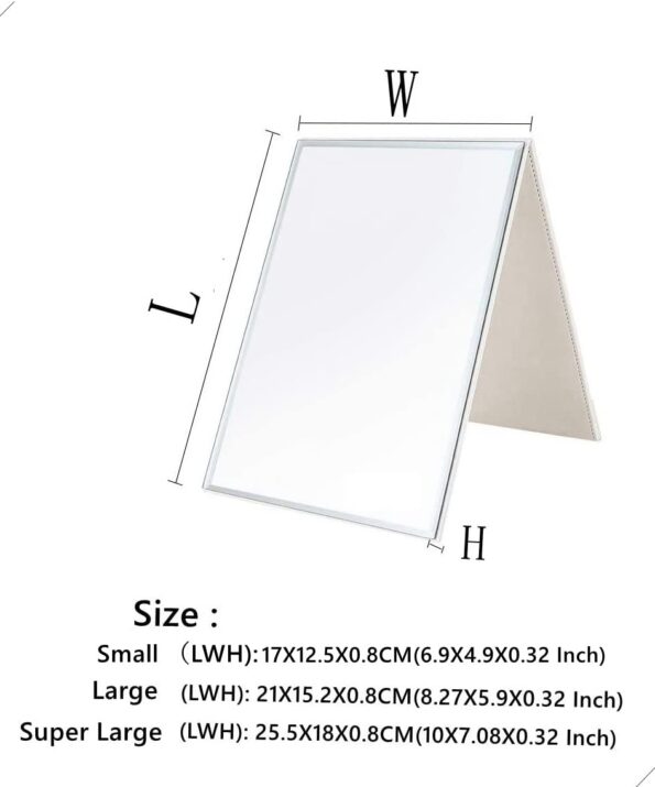 Zcooooool Mirror Large Portable Super HD Mirror Makeup Mirror Multi Stand Angle Hand Free/ Handheld / Tabletop Foldable Mirror 10X7 Inch