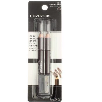 CoverGirl Easy Breezy Brow, Fill+Define Pencils [505] Rich Brown 2 ea​​ ( Pack of 3)​