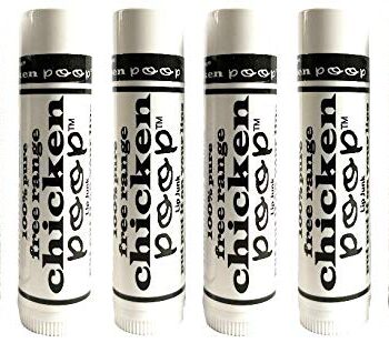 Chicken Poop Lip Balm Simone Chickenbone 100% Natural Moisturizer for Dry, Chapped Lips, 0.15 oz, (Original), Pack of 6