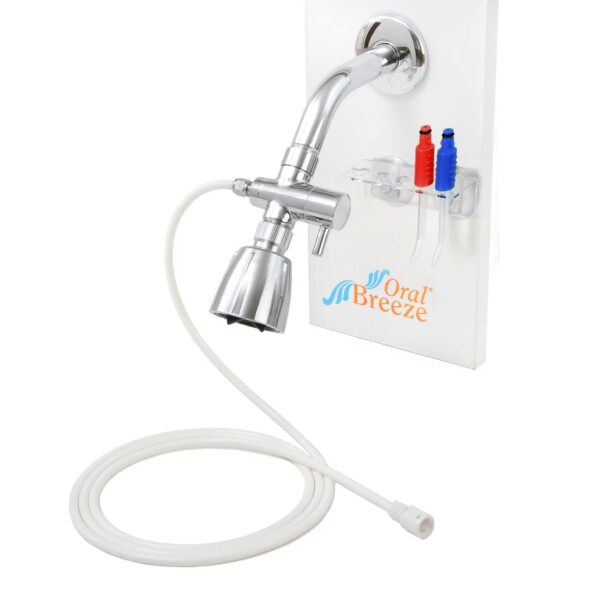 Oral Breeze ShowerBreeze | Flosser for Teeth, Gums, Braces | Water Jet Dental Irrigator | Treats Gum Disease Naturally | Easy Shower Installation | 15 Seconds Daily for Preventative Care
