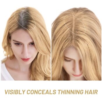 VOLLUCK Root Touch Up Hair Powder Root Cover Up Hairline Shadow Powder Stick, Root Touch Up Dark Brown for Thinning Hair for Women and Men, Bald Spots, Eyebrows, Beard Line, Light-Blonde