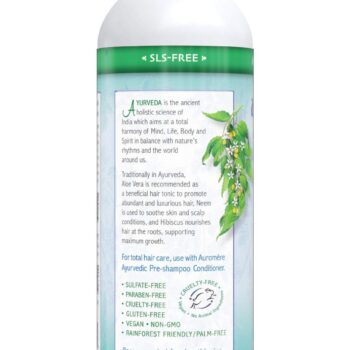 Auromere Ayurvedic Shampoo, Aloe Vera Neem - Vegan, Natural, Sulfate Free, Paraben Free for Dry to Normal Hair, 2 pack