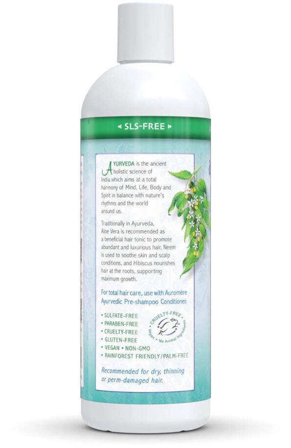 Auromere Ayurvedic Shampoo, Aloe Vera Neem - Vegan, Natural, Sulfate Free, Paraben Free for Dry to Normal Hair, 2 pack