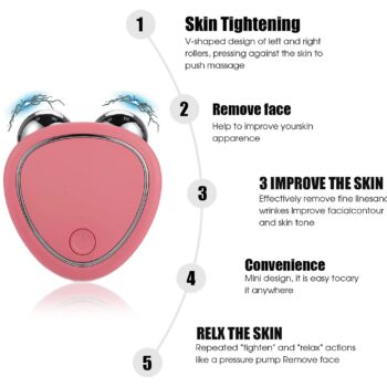 Pauenz 2023 Facial Device,Face Massager,Lift Face and Tighten The Skin,Face Skin Tightening Device Make Younger for Facial Remove Wrinkle Pink for Women