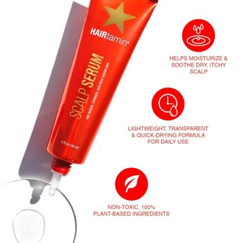 HAIRtamin Scalp Serum Natural Hair Growth Thickening Treatment | Visibly Increases Thicker Looking Hair and Promotes Scalp Health | Nourishes & Hydrates Dry, Itchy Scalp