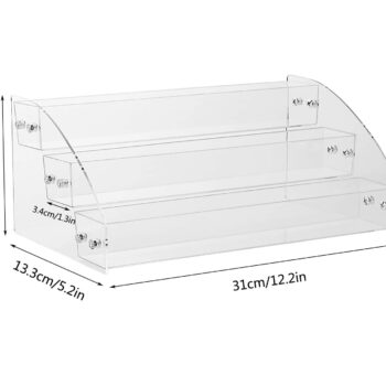 Yebeauty Clear Nail Polish Display Holder 2PCS 3 Layers, Acrylic Organizer Storage Tray Rack Stand Holder for Cosmetic Eyeglasses Lash Display