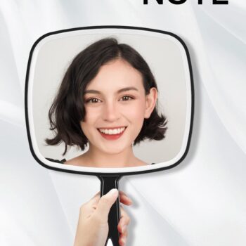 OMIRO Hand Mirror, Extra Large Black Handheld Mirror with Handle, 9" W x 12.4" L