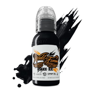 World Famous Tattoo Ink - Triple Blackout Tattoo Ink - Dark & Bold Black Shade - Professional Tattoo Ink & Tattoo Supplies - Skin-Safe Permanent Tattooing in Bold Shades - Vegan & Non-Toxic (8 oz)