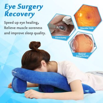 Face Down Pillow After Eye Surgery for Sleeping Prone Pillow with Face Hole Massage Head Rest for Bed Napping Desk Pillow Detached Retina Vitrectomy Recovery Equipment Head Positioning Pillow