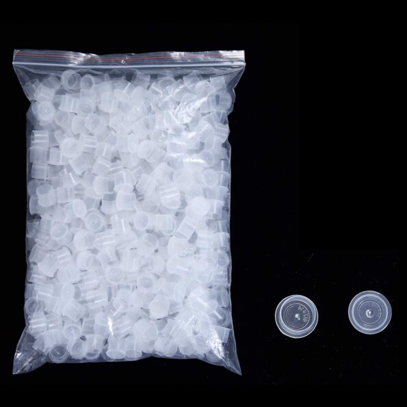 Ink Caps for Tattooing Large,1000pcs White Plastic Disposable Microblading Makeup Tattoo Ink Cups Caps with Base, Pigment Ink Cap Sizes 17mm Large for Tattoo Ink,Tattoo Kits,Tattoo Supplies(1000L)