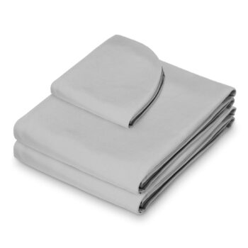 Saloniture 3-Piece Microfiber Massage Table Sheet Set - Premium Facial Bed Cover - Includes Flat and Fitted Sheets with Face Cradle Cover - Light Gray